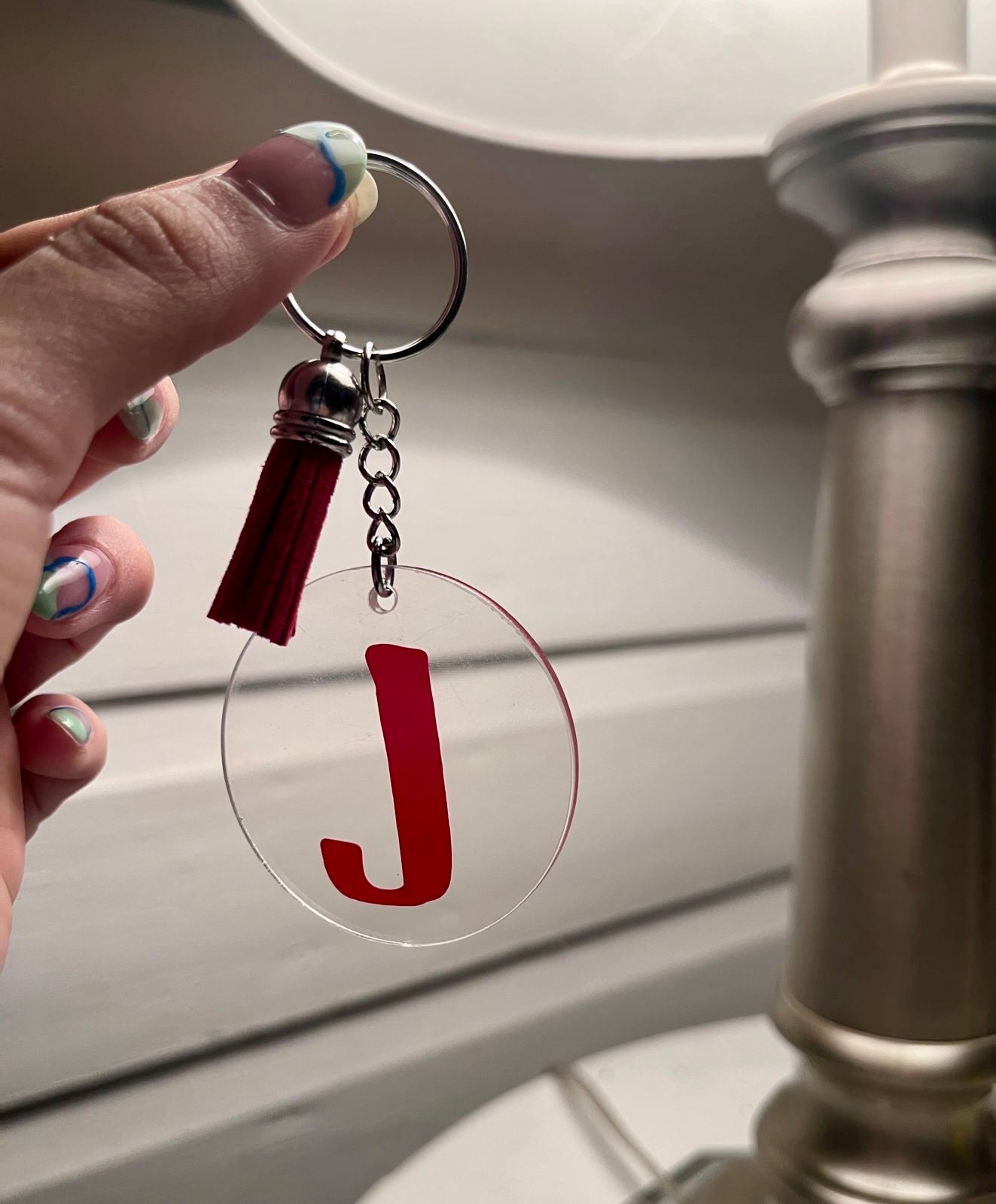 Llaveros en acrilico circulares.